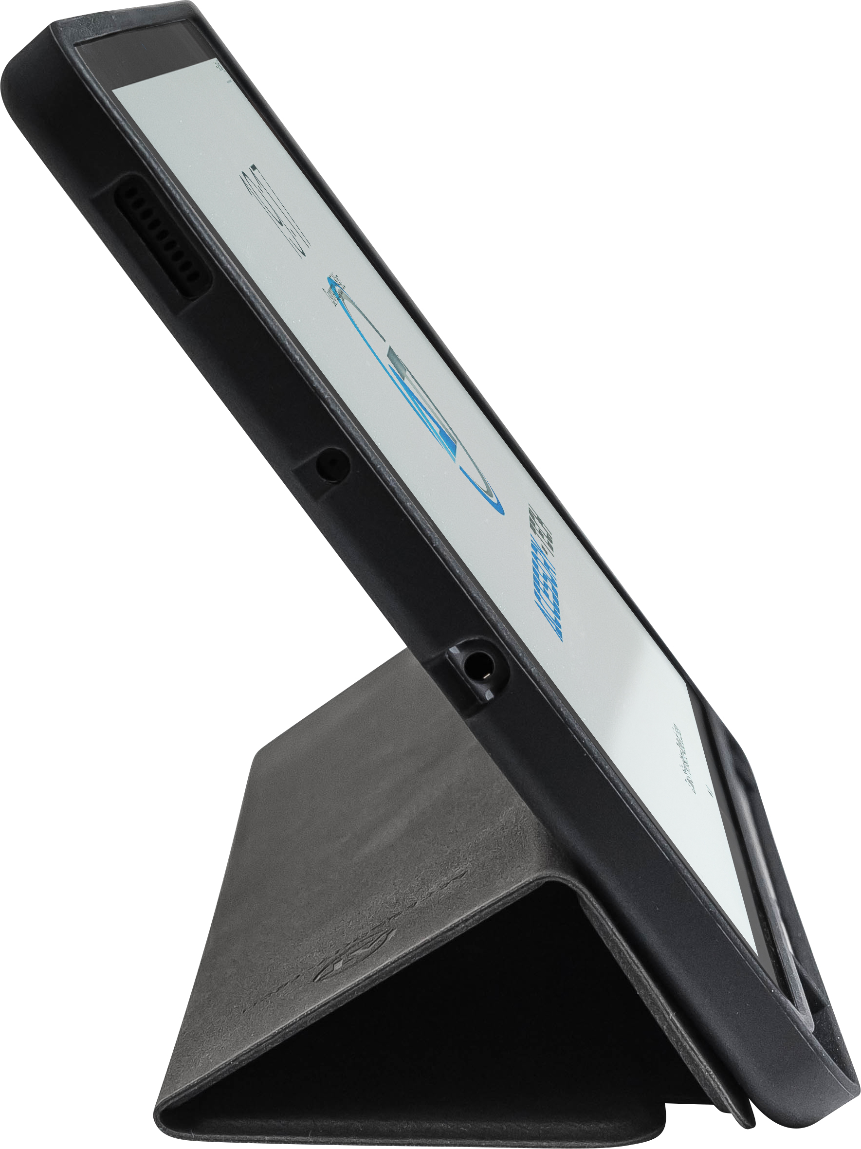 Flipcase mit integriertem Stifthalter für Samsung Galaxy Tab S6 Lite, Seitenansicht im Videomodus