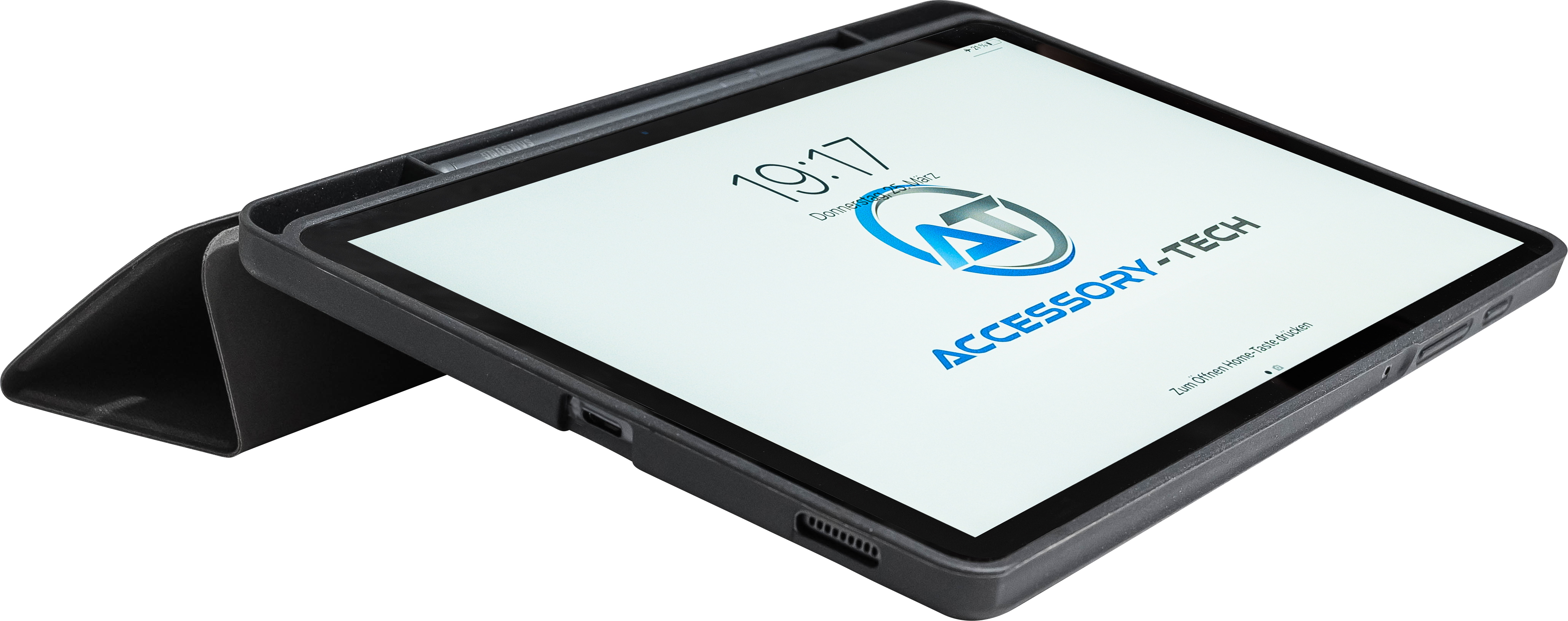 Flipcase mit integriertem Stifthalter für Samsung Galaxy Tab S6 Lite, Nutzeransicht im Tastaturmodus