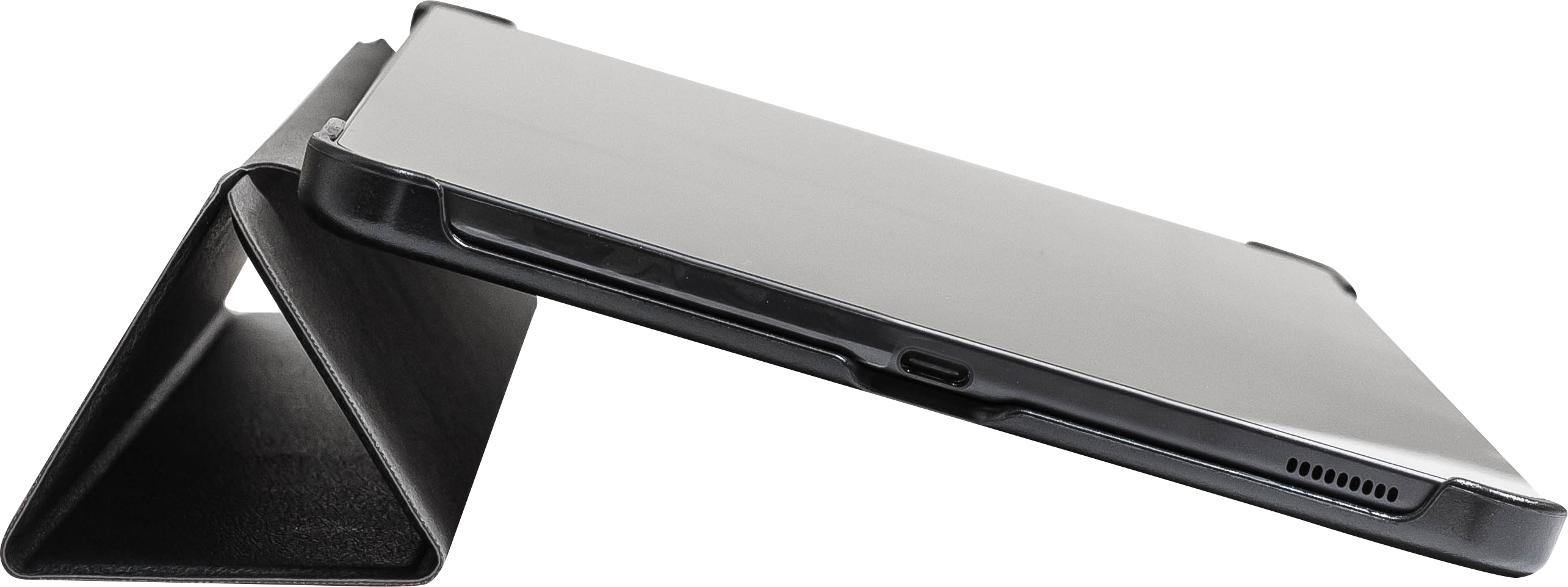 192_leder-case-33 192 Lederschutzhülle für Samsung Galaxy Tab S6 Lite, 10,4" Standfunktion im Tastaturmodus Seitenansicht