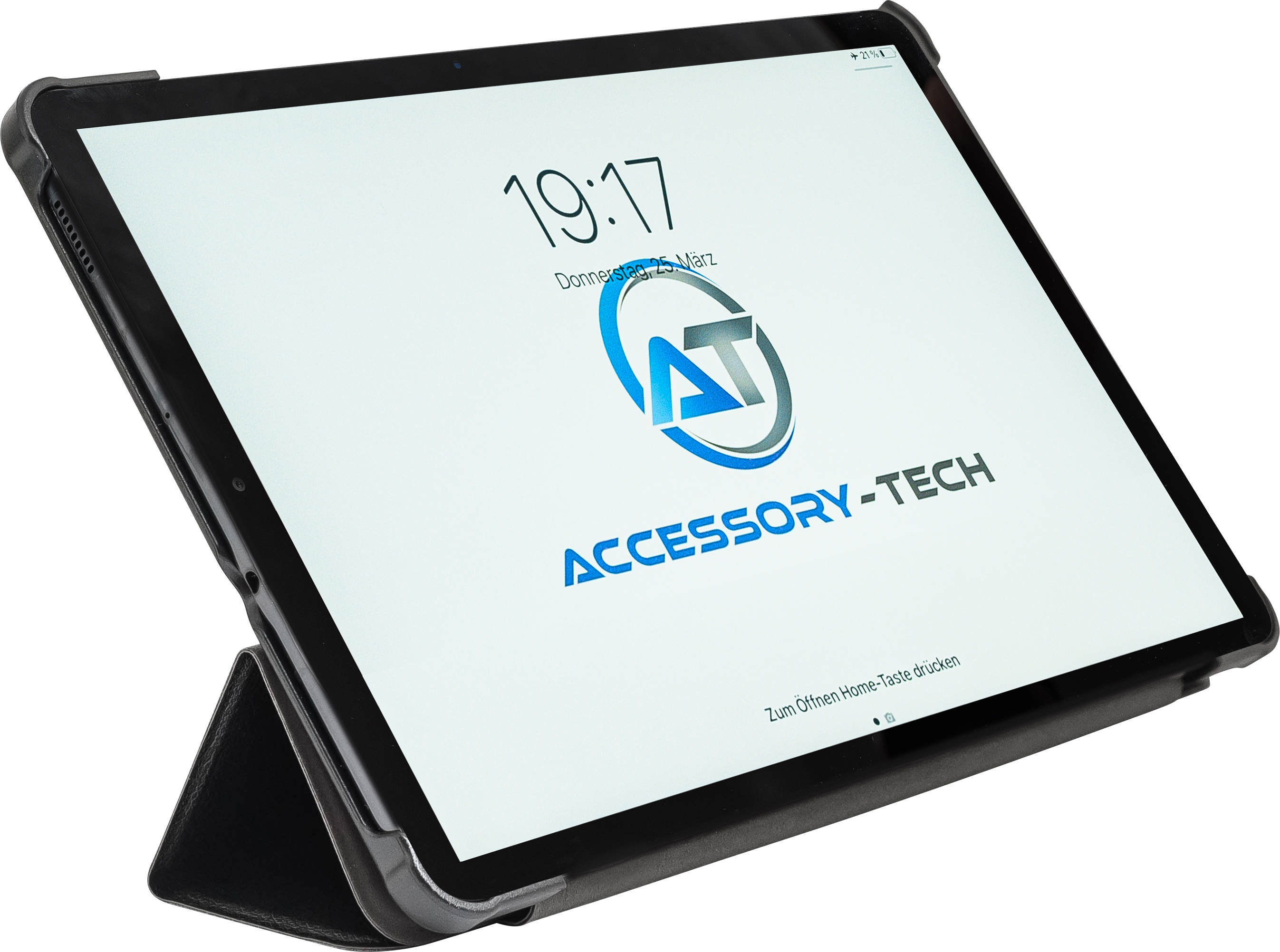 192_leder-case-34 192 Lederschutzhülle für Samsung Galaxy Tab S6 Lite, 10,4" Standfunktion im Videomodus Vorderansicht