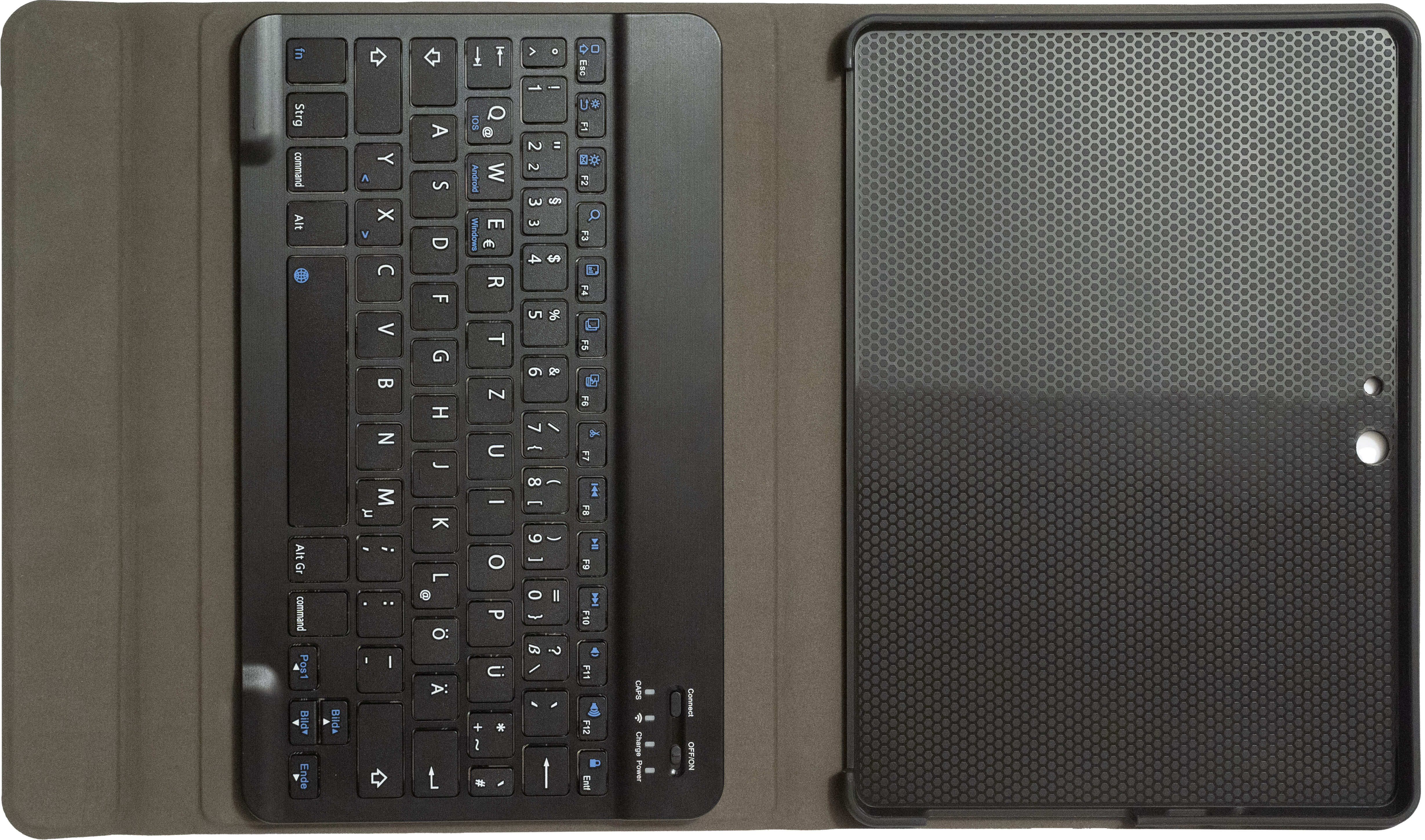183 Schutzhülle mit magnetischer Bluetooth Tastatur für Microsoft Surface Go 2 Draufsicht geöffnet vorn